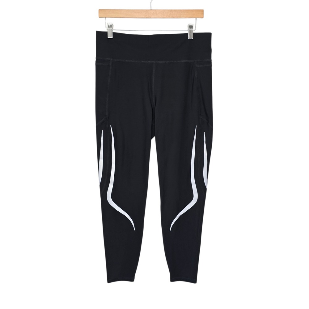 Sweaty Betty Zero Gravity 7/8 Running Leggings Black Silver Size 14‎ Reflective